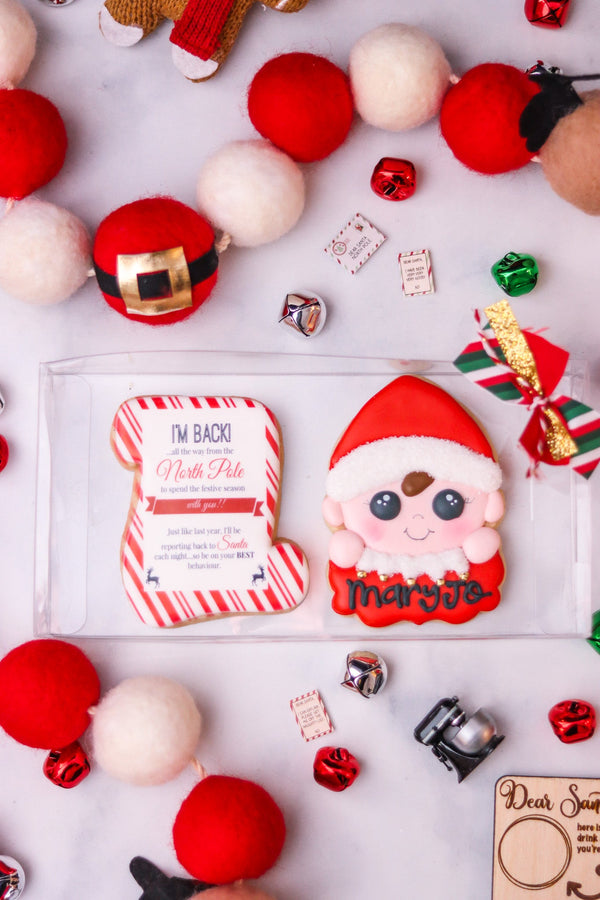 Cutie Elfie Decorated Sugar Cookie and Letter Cookie, UPS SHIP OUT