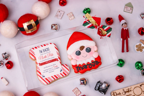 Cutie Elfie Decorated Sugar Cookie and Letter Cookie, UPS SHIP OUT