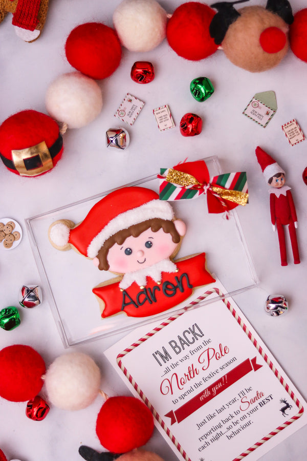 Elf Decorated Sugar Cookie, Boy, UPS SHIP OUT