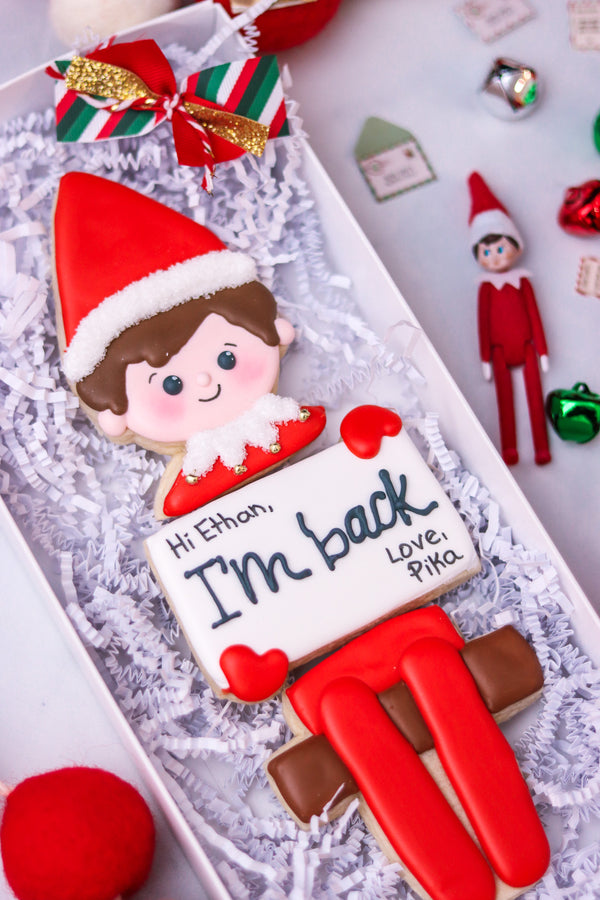 Elf Decorated Sugar Cookie, Three Piece Boy