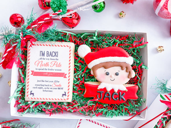 Elf Decorated Sugar Cookie, Boy, UPS SHIP OUT