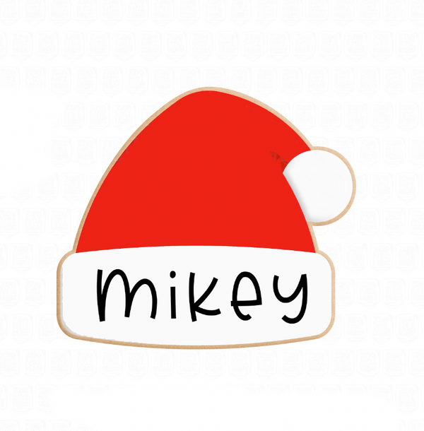 Santa Hat Cookie with Personalization
