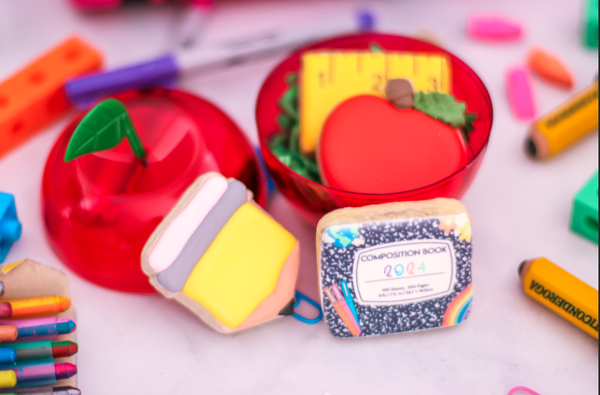Mini Back-to-School Cookie Set in Apple-Shaped Container