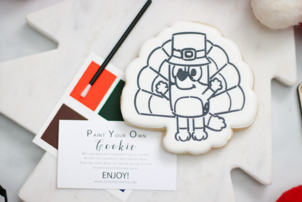 Blue Pup Turkey Paint Your Own Cookie