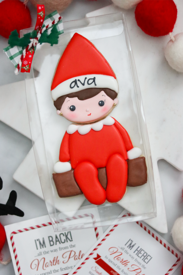 Elf Decorated Sugar Cookie, Two Piece Girl