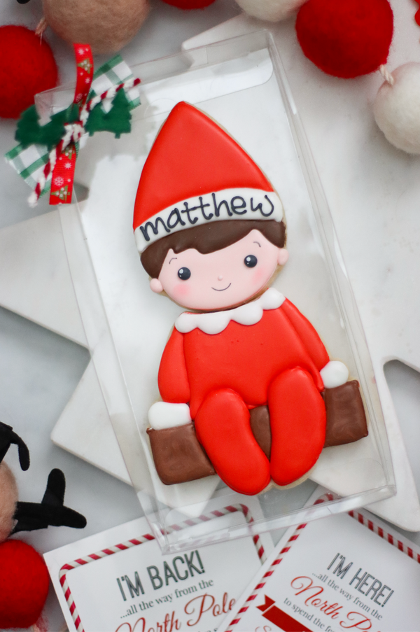 Elf Decorated Sugar Cookie, Two Piece Boy