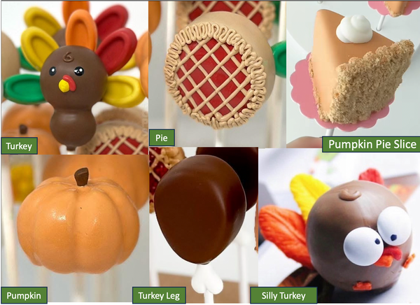 Thanksgiving Cake Pops Set of 6
