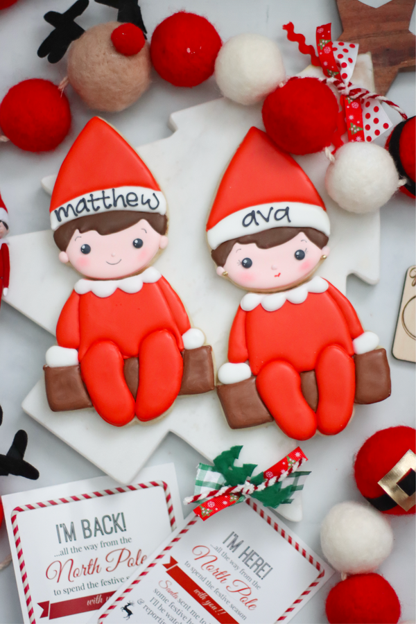 Elf Decorated Sugar Cookie, Two Piece Boy